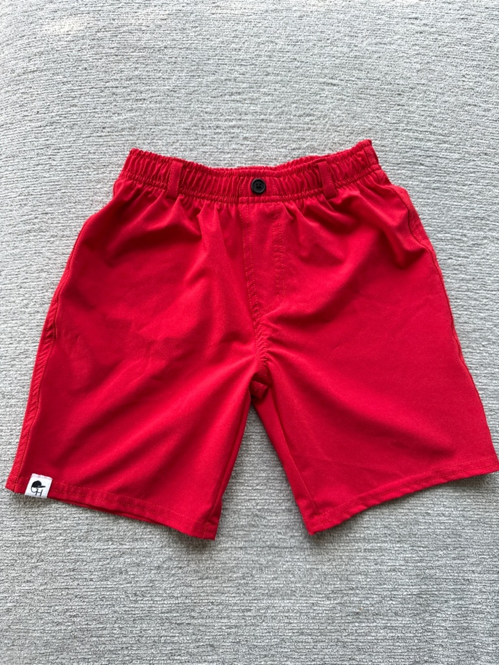 George hats red walk shorts